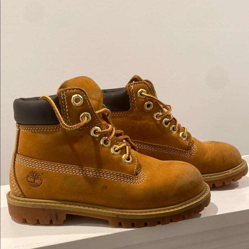 Girls Timberland Tan Leather Boots